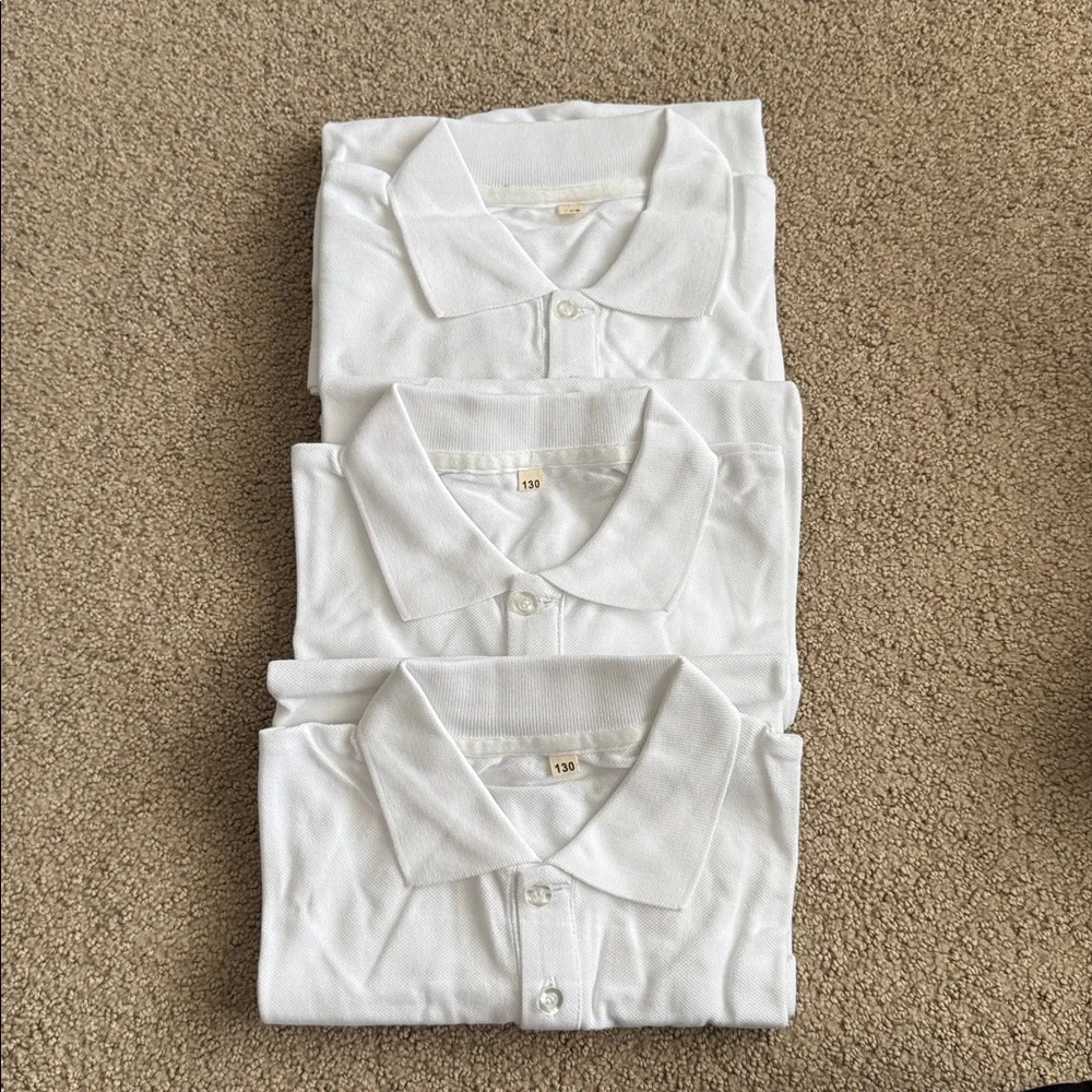 248 NIB Toulite 3 Pcs‎ Short Sleeve Solid Polo Shirt Boys Girls-Size: 130 (8-9Y)